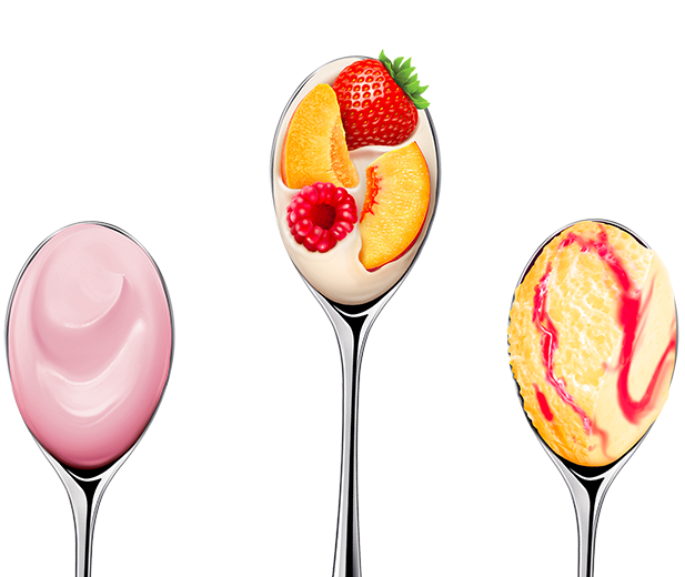 fruity yoghurts and mousses